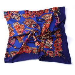 skt世凱達瘋狂原始人140斜紋綢大方巾 圍巾 fkysr 1 藍色 140 140cm